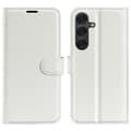 Miniatyrbild 1 av 6: Samsung Galaxy S25 Plus Fodral Litchi Läder Vit