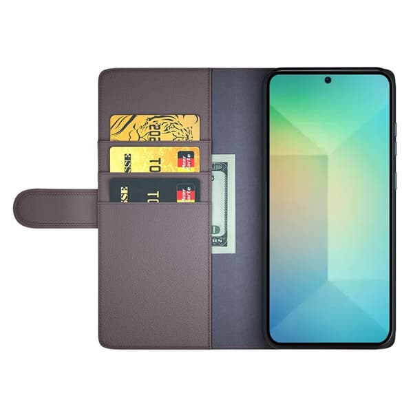 Samsung Galaxy S25 Fodral Premium Äkta Läder Brun
