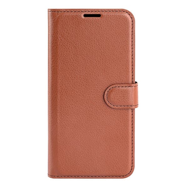 Xiaomi Redmi Note 14 4G Fodral Litchi Läder Brun