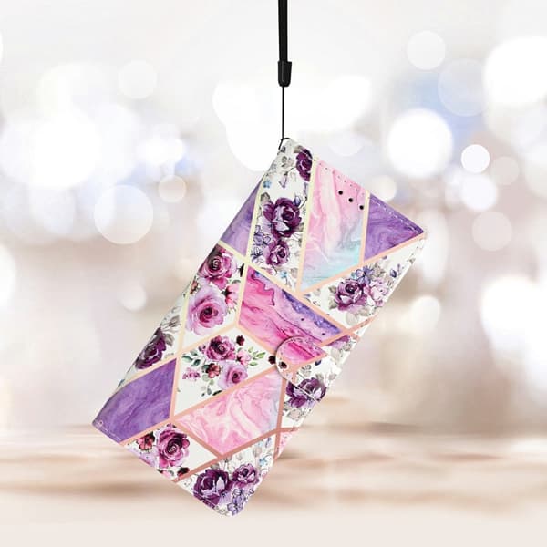 Samsung Galaxy S25 Plus Fodral Med Tryck Lila Blommor