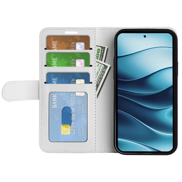 Xiaomi Redmi Note 14 4G Fodral Crazy Horse Läder Vit