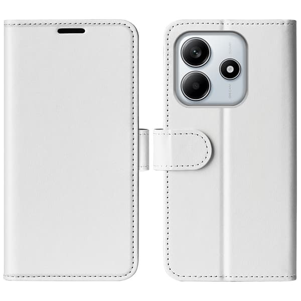 Xiaomi Redmi Note 14 4G Fodral Crazy Horse Läder Vit