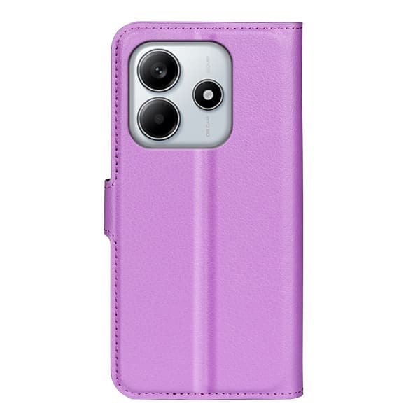 Xiaomi Redmi Note 14 4G Fodral Litchi Läder Lila