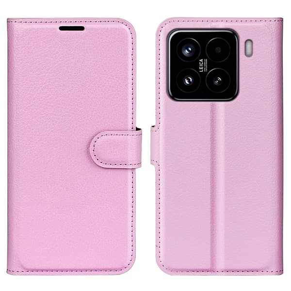 Xiaomi 15 Fodral Litchi Läder Ljus Rosa