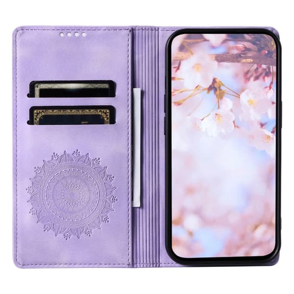 Xiaomi Redmi Note 14 4G Fodral Flip Mandala Läder Lila