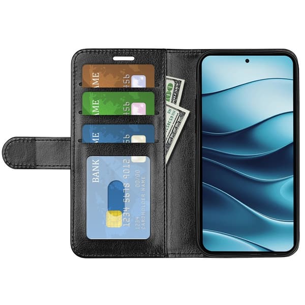 Xiaomi Redmi Note 14 4G Fodral Crazy Horse Läder Svart