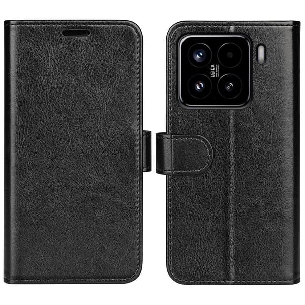 Xiaomi 15 Fodral Crazy Horse Läder Svart