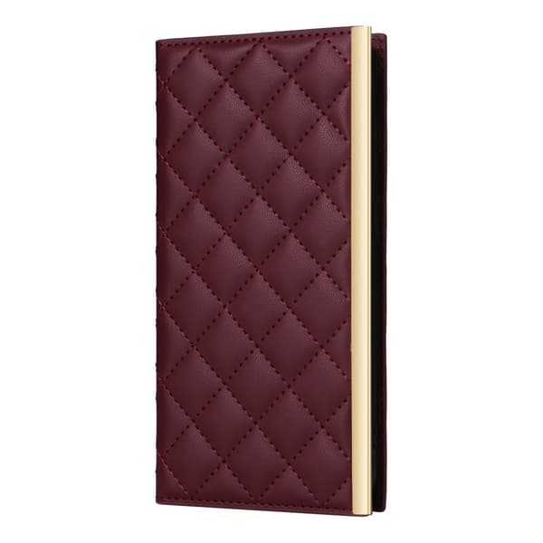 Samsung Galaxy S25 Plus Fodral Rhombus Läder Vinröd