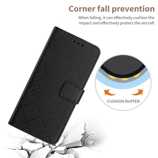 Xiaomi 15 Ultra Fodral Läder Rhombus Svart