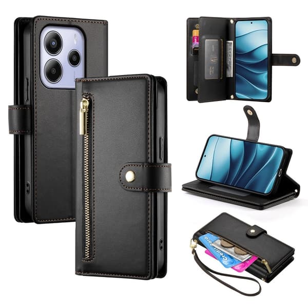 Xiaomi Redmi Note 14 4G Fodral Multifunktionell Svart