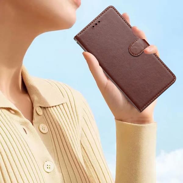 Xiaomi Redmi Note 14 5G Plånboksfodral Läder Brun