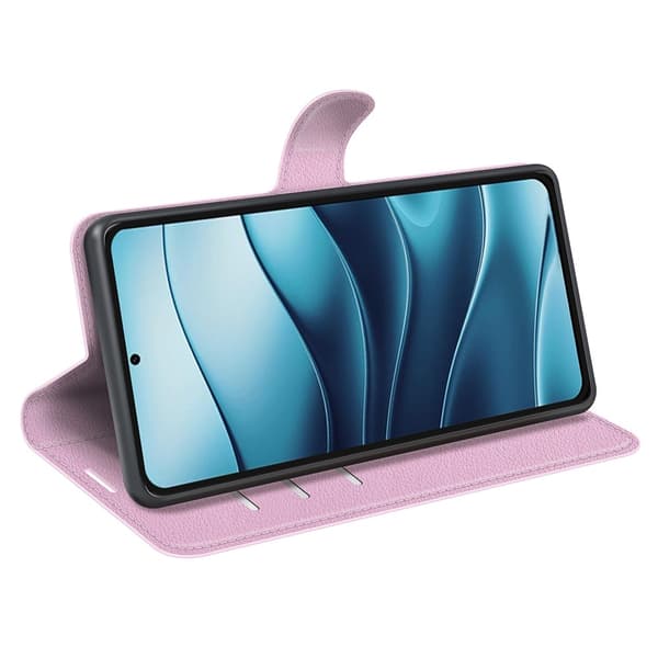 Xiaomi Redmi Note 14 5G Fodral Litchi Läder Ljus Rosa