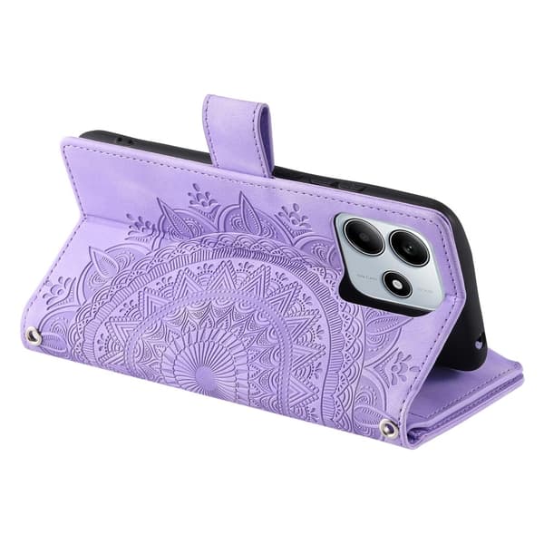 Xiaomi Redmi Note 14 5G Fodral Mandala Läder Lila