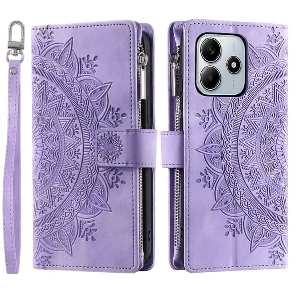 Xiaomi Redmi Note 14 5G Fodral Mandala Läder Lila