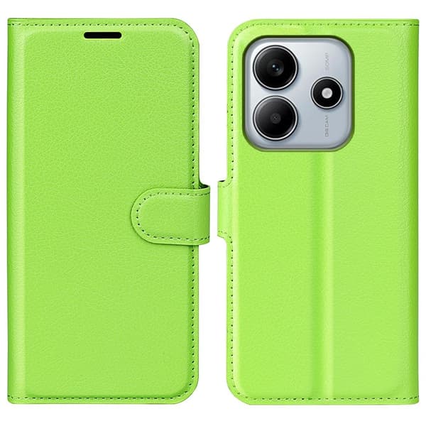 Xiaomi Redmi Note 14 5G Fodral Litchi Läder Grön