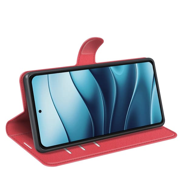 Xiaomi Redmi Note 14 4G Fodral Litchi Läder Röd