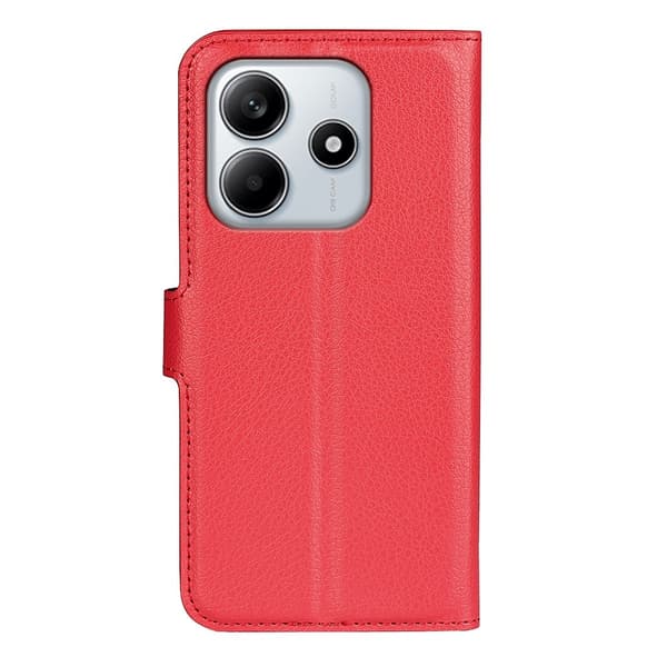 Xiaomi Redmi Note 14 4G Fodral Litchi Läder Röd