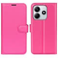 Miniatyrbild 1 av 6: Xiaomi Redmi Note 14 4G Fodral Litchi Läder Rosa
