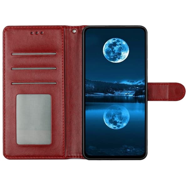 Xiaomi Redmi Note 14 5G Plånboksfodral Läder Röd