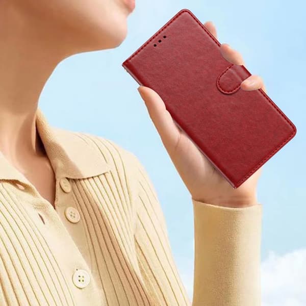 Xiaomi Redmi Note 14 5G Plånboksfodral Läder Röd