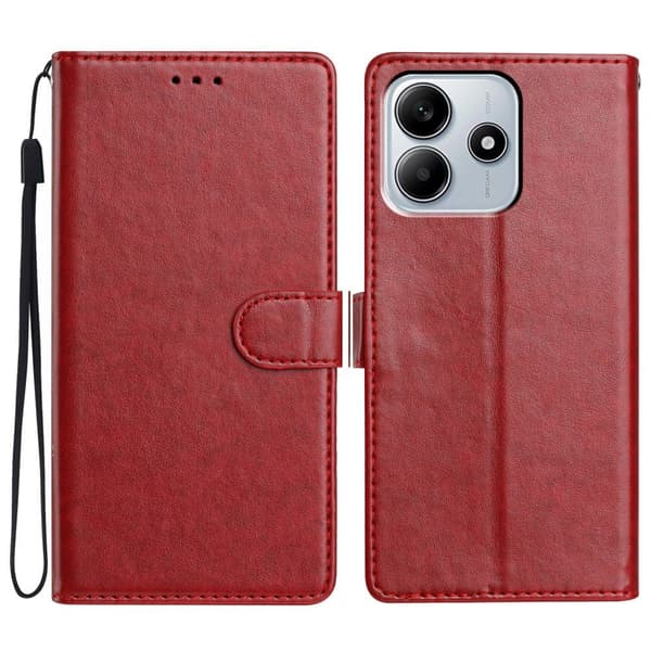 Xiaomi Redmi Note 14 5G Plånboksfodral Läder Röd