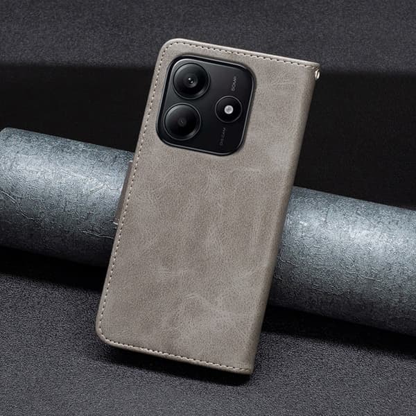 Xiaomi Redmi Note 14 4G Fodral Läder Solid Shark Grå