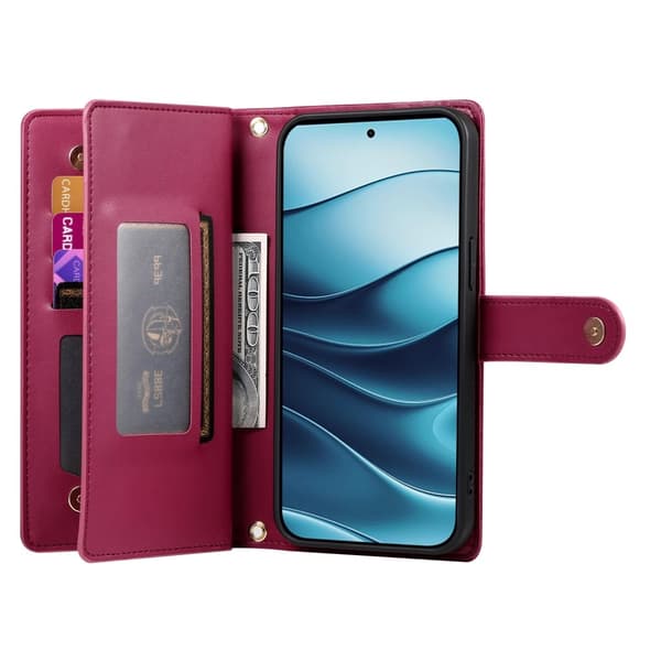 Xiaomi Redmi Note 14 4G Fodral Multifunktionell Röd