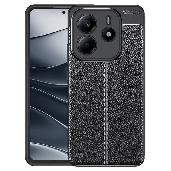 Xiaomi Redmi Note 14 4G Skal Litchi Textur Svart