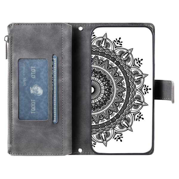 Xiaomi Redmi Note 14 5G Fodral Mandala Läder Grå