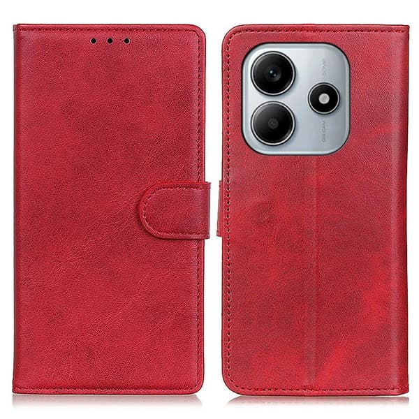 Xiaomi Redmi Note 14 4G Fodral Läder Röd