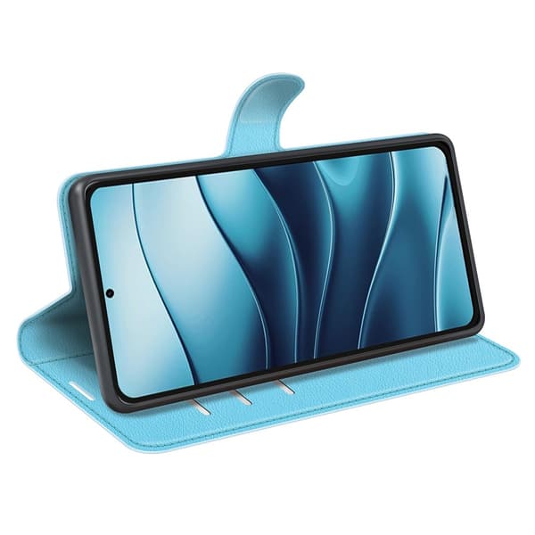 Xiaomi Redmi Note 14 5G Fodral Litchi Läder Blå