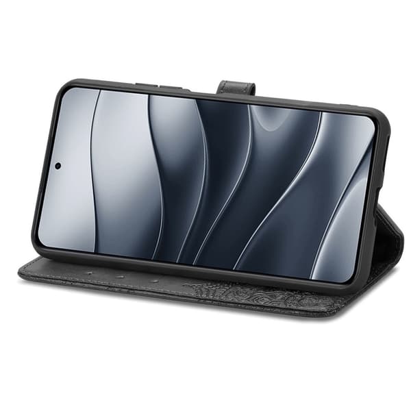 Xiaomi Redmi Note 14 5G Fodral Läder Mandala Tryck Svart