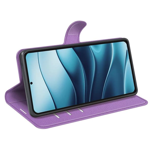 Xiaomi Redmi Note 14 5G Fodral Litchi Läder Lila
