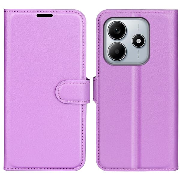 Xiaomi Redmi Note 14 5G Fodral Litchi Läder Lila