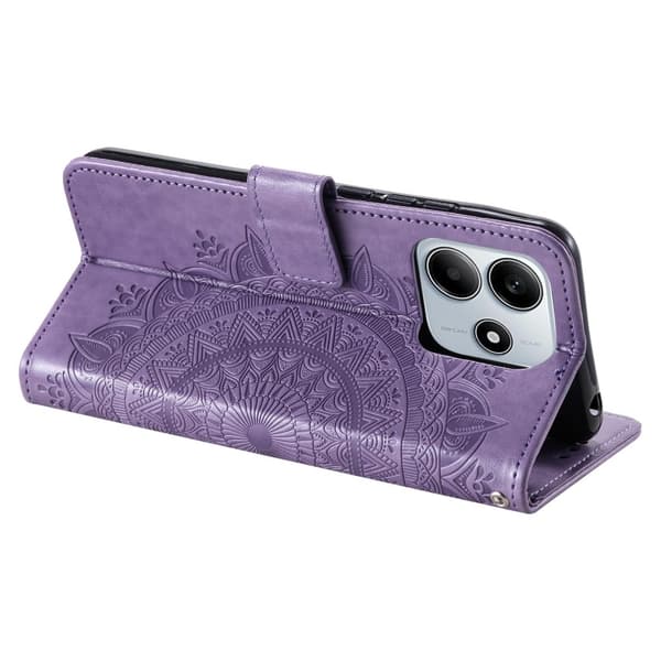 Xiaomi Redmi Note 14 5G Fodral Mandala Läder Lila