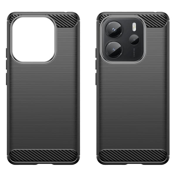 Xiaomi Redmi Note 14 4G Skal Borstad Stål Textur Svart
