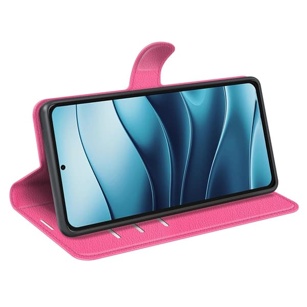 Xiaomi Redmi Note 14 5G Fodral Litchi Läder Rosa