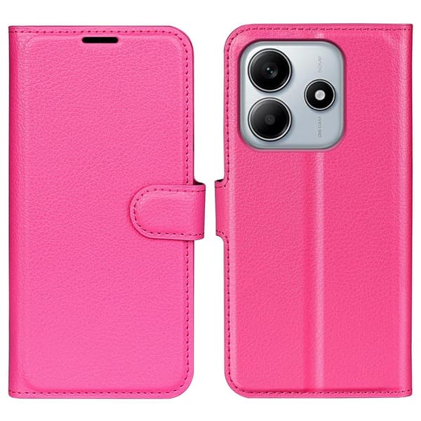 Xiaomi Redmi Note 14 5G Fodral Litchi Läder Rosa