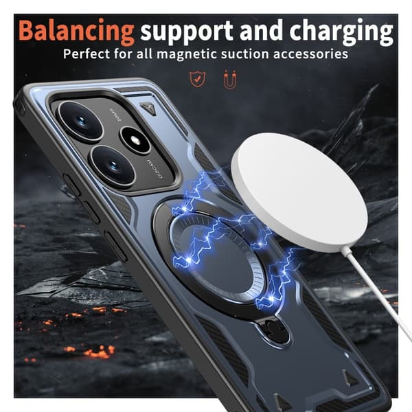 Xiaomi Redmi Note 14 5G Skal MagSafe Kickstand Hybrid Blå