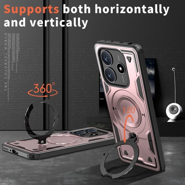 Xiaomi Redmi Note 14 5G Skal MagSafe Kickstand Hybrid Roséguld