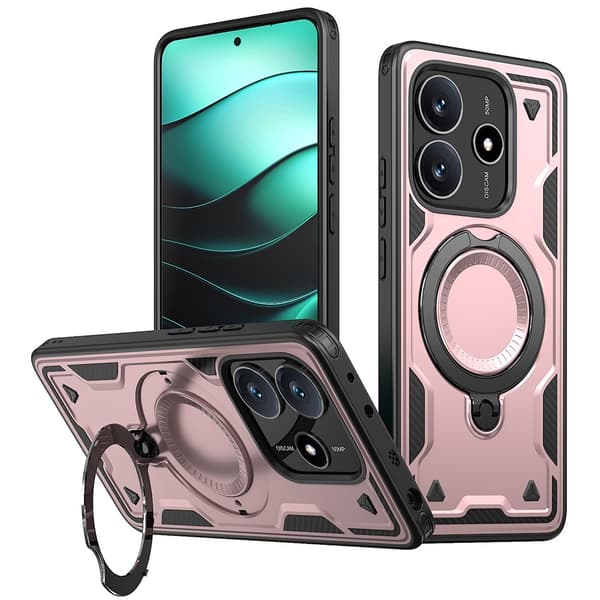 Xiaomi Redmi Note 14 5G Skal MagSafe Kickstand Hybrid Roséguld