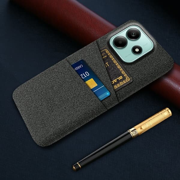 Xiaomi Redmi Note 14 5G Skal Med Kortfack Tygbelagt Svart