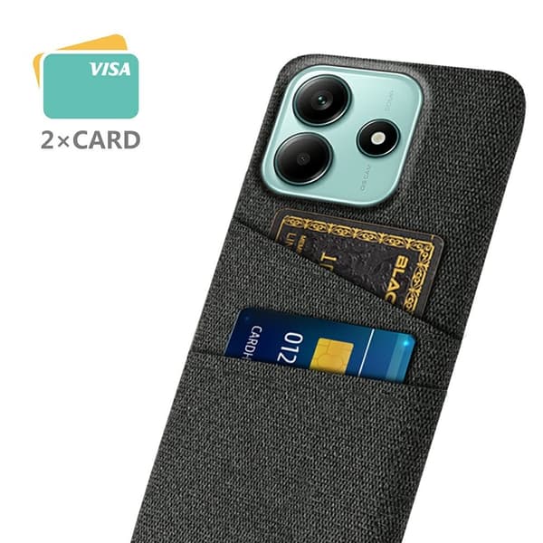 Xiaomi Redmi Note 14 5G Skal Med Kortfack Tygbelagt Svart