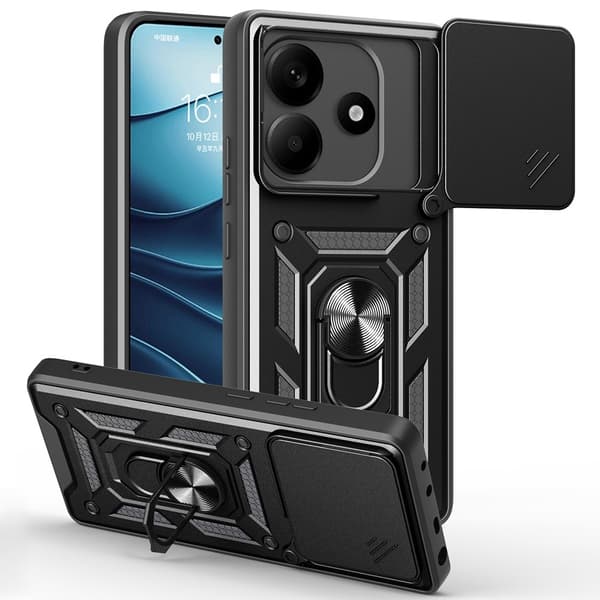 Xiaomi Redmi Note 14 5G Skal CamShield Hybrid Ring Svart