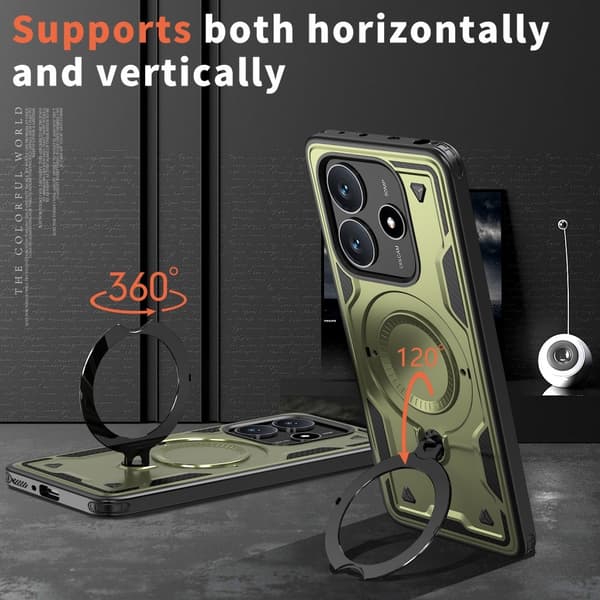 Xiaomi Redmi Note 14 5G Skal MagSafe Kickstand Hybrid Grön