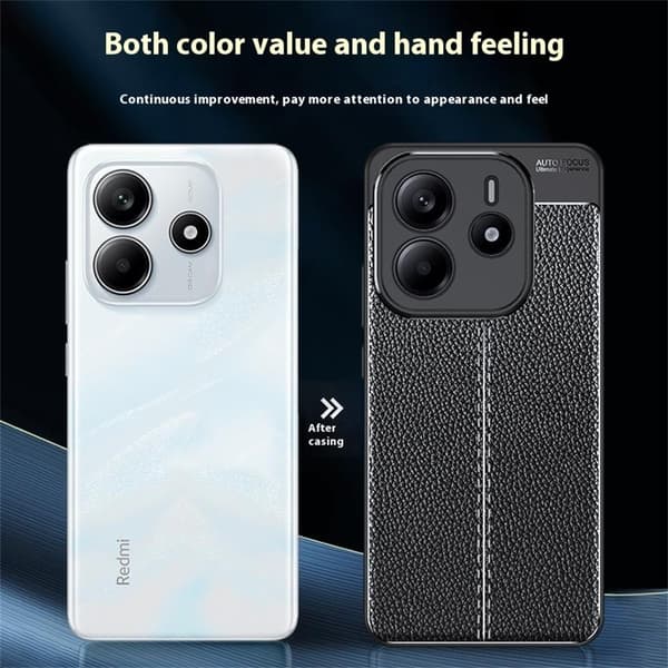 Xiaomi Redmi Note 14 5G Skal Litchi Textur Svart