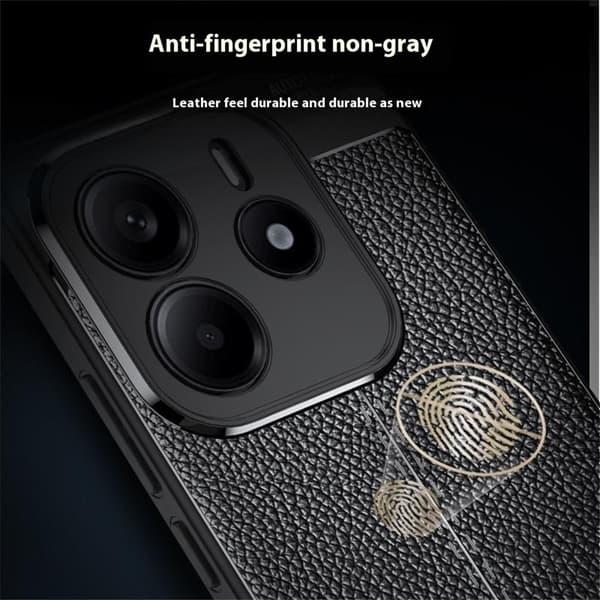 Xiaomi Redmi Note 14 5G Skal Litchi Textur Svart