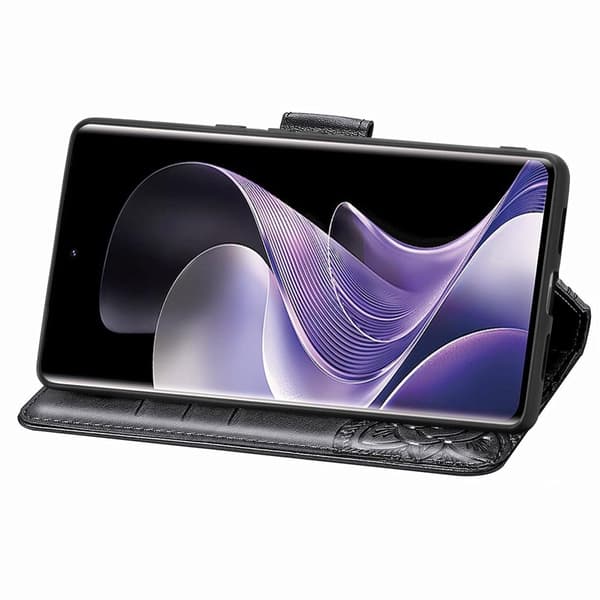 Xiaomi Redmi Note 14 Pro 5G Fodral Läder Fjäril Tryck Svart