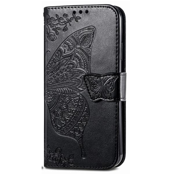 Xiaomi Redmi Note 14 Pro 5G Fodral Läder Fjäril Tryck Svart
