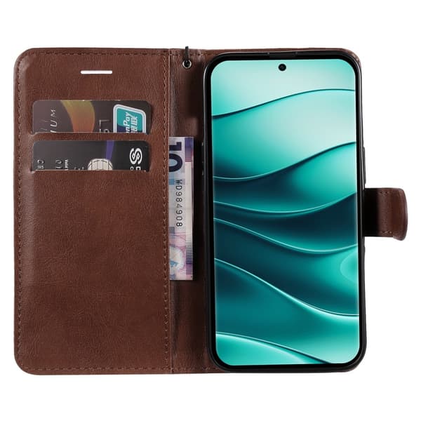 Xiaomi Redmi Note 14 Pro/Pro Plus 5G Fodral Solid Läder Brun